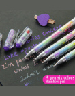 4 sztuk/zestaw Rainbow długopis Sześć w jednym 6 kolory żel Oznakowanie pióra Szkolne Materiały Biurowe papiernicze supplie nauk