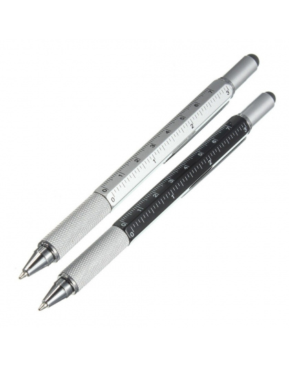 BAIKINGIFT New Arrival 6 w 1 Narzędzia metalowe Długopis wielofunkcyjny Śrubokręt Ruler Spirit Level z góry i skali