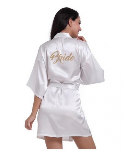 Fashio RB71 Bridal Party Szata List Panna Młoda na Robe powrót Kobiety Krótkie Satynowe Ślubne Szaty Kimono Piżamy Spa dla panie