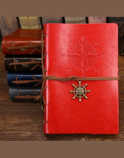 2018 Spirali Notebooka Pamiętnik Notatnik Vintage Pirate Kotwy PU Skóra Książki Notatki Wymienne Biurowe Prezent Podróżnik Journ