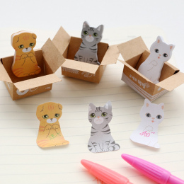3D Kawaii Cat Dog Box Naklejki Cute Cartoon Koreański Piśmienne Lepki Notatki Biuro Szkolne Post It Memo Pad Scrapbooking