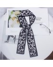 2019 nowy Leopard szalik z wzorem kobiety szalik Skinny jedwabny szal mały uchwyt torba wstążki kobiet szalik szale na głowę i o