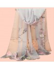 2019 nowy moda damska damskie średniej długości szyfonowa Stole Scrawl kwiat drukowane miękki szalik