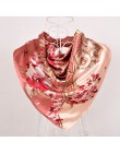 [BYSIFA] granatowe chińskie róże duże kwadratowe szale nowy damski elegancki duży jedwabny szalik moda damska akcesoria 90*90cm