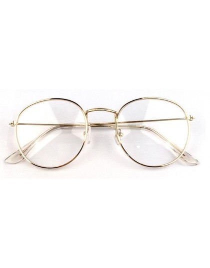 2018 nowy projektant kobieta okulary optyczne ramki metalowe okrągłe okulary ramki Clear lens okulary czarny srebrny złoty oko s