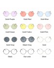 2019 Retro okrągły różowy okulary przeciwsłoneczne damskie marka projektant okulary przeciwsłoneczne dla kobiet stop lustro kobi