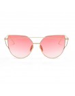 ZUCZUG okulary przeciwsłoneczne damskie luksusowe Cat eye marka projekt lustro płaskie złota róża rocznika Cateye modne okulary 