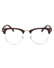 2019 pół metalu damskie okulary rama oprawka do męskich okularów w stylu Vintage SquareClear okulary optyczne ramka do okularów 
