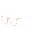 2019 pół metalu damskie okulary rama oprawka do męskich okularów w stylu Vintage SquareClear okulary optyczne ramka do okularów 