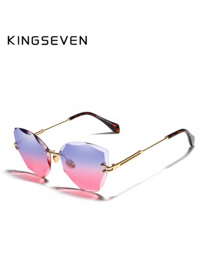 KINGSEVEN projekt mody pani okulary przeciwsłoneczne 2019 bez oprawek kobiet okulary przeciwsłoneczne w stylu Vintage rama ze st