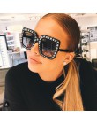 Oversize okulary najwyższej Rhinestone luksusowy gatunku projektanta okulary przeciwsłoneczne dla kobiet plac odcienie kobiety m