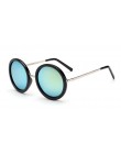 DRESSUUP nowy Retro okrągłe okulary przeciwsłoneczne damskie marka projektant Vintage okulary przeciwsłoneczne kobiety powłoka ó