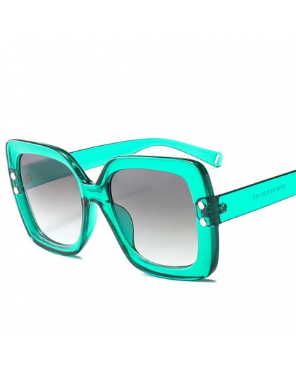 NYWOOH ponadgabarytowe okulary przeciwsłoneczne damskie luksusowe przezroczysty Gradient okulary duża ramka w stylu Vintage okul
