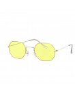 Z łbem sześciokątnym żółte okulary przeciwsłoneczne damskie Retro marka projektant klasyczne okulary przeciwsłoneczne dla womenL