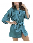 New Black Chińskich damska Faux Jedwabne Szaty Wanna Suknia Hot Sprzedaż Kimono Yukata Szlafrok Solid Color Piżamy Sml XL XXL NB