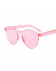 Kolorowe okulary przeciwsłoneczne damskie męskie wąskie okrągłe bez ramkowe modny koci kształt czarne różowe niebieskie