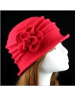 2018 kwiat nowy odcinek 100% wełny kapelusz jesień zima w średnim wieku kobiet miękki kapelusz kobiety europejska fala kopuła fi