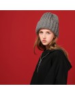 [FLB] wełniane dziergane czapki na co dzień streetwear gruby ciepła czapka czapka kobiety jesień zima 2018 urocze czapki zimowe 