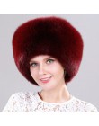 ICYMI cały kawałek futra lisa kapelusz z ogon kobiety czapka zimowa prawdziwe futro kapelusz moda rosyjska uszanka grube ciepłe 