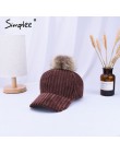 Simlpee sztruks do włosów ball regulowany kapelusz damski 2018 w nowym stylu mody jesień zima kobiety kapelusz na co dzień elega