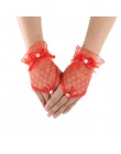 Sexy koronki Handschoenen na rękę bez palców Bowknot Guantes Mujer wieczór Party krótkie rękawiczki damskie akcesoria Drop shipp