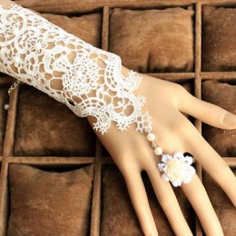 MISS M czarny kwiat z koronką bransoletka w stylu retro pierścień zestaw kobiet akcesoria czarne rękawiczki dla strona główna ak