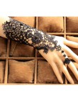 MISS M czarny kwiat z koronką bransoletka w stylu retro pierścień zestaw kobiet akcesoria czarne rękawiczki dla strona główna ak
