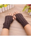 Gorąca sprzedaż kobiet wełna rękawiczki ciepłe rękawiczki bez palców rękawice cieplej zima kobiety ramię szydełka drutach Faux r