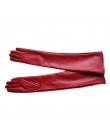 Damskie ze sztucznej skóry łokcia rękawiczki zimowe długie rękawiczki ciepłe wyłożona palec rękawiczki nowe YP9
