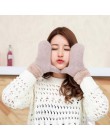 YSDNCHI Hot sprzedaż moda kobiety dziewczyna zimowe rękawiczki czysty kolor rękawiczki z futra królika miękkie ciepłe cukierki k