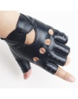 1 para kobiet pół palca jazdy rękawiczki 1 sztuk moda PU skórzane rękawiczki bez palców dla kobiet biały czarny kobiet Guantes l