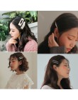 Kobieta eleganckie geometryczne Pearl spinki do włosów koreański styl spinki do włosów ze stopu Barrettes dziewczyny akcesoria d