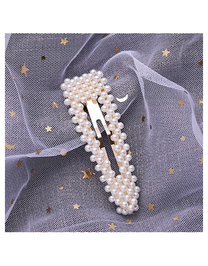 2019 gorąca sprzedaż kobiet dziewczyny elegancka perła geometryczne ze stopu spinki do włosów Barrettes nakrycia głowy spinki do