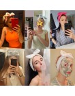 2019 nowy list OMG opaski dla kobiet kokardka dziewczęca do mycia twarzy Turban makijaż elastyczne opaski do włosów koral polar 