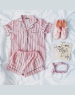 RUGOD Lato 2018 New Fashion Kobiety Piżamy Skręcić w dół Kołnierz Piżamy 2 Dwuczęściowy Zestaw Koszula + Spodenki Paski dorywczo