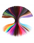 MUMUPI długie proste fałszywe kolorowe spinka do przedłużania włosów w podkreślić do włosów tęczowych smugi różowy włosy syntety