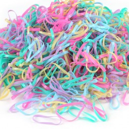 1000 sztuk/partia losowe moda mieszane kolory kółko akcesoria do włosów dla dziewczynek naturalne silne elastyczne gumki