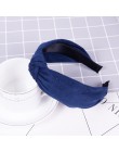 Koreański miękkie zamszowe wiązane Hairband jednolity kolor z pałąkiem na głowę dla kobiet pani wiosna lato Handmade Bowknot obr