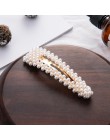 Symulowane Peruka perłowa Pin Barrette dla kobiet koreański biżuteria dziewczyna nakrycia głowy złoty kolor klip spinki do włosó