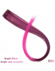 MUMUPI długie proste fałszywe kolorowe spinka do przedłużania włosów w podkreślić do włosów tęczowych smugi różowy włosy syntety