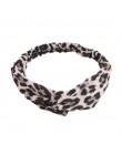 Drukowanie Leopard krzyż z pałąkiem na głowę dla kobiet Turban opaska do włosów Stretch Twisted wiązane opaska do włosów akcesor