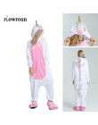 Kobiety Piżama Dorosłych Anime Piżamy Ustawia Cartoon Bielizna Nocna Flanelowa Zwierząt Jednorożec Piżamy Zima Ciepła Bluza Nowy