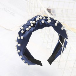 AWAYTR koreański perła z pałąkiem na głowę dla kobiet Bezel proste wiązane włosy pętli kobiet z pałąkiem na głowę moda nakrycia 