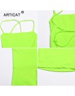 Arctic cat Neon zielony bandaż Backless Sexy kombinezon kobiety lato Playsuit wiązana sukienka pajacyki kobiety plaża Casual klu