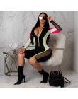 HAOYUAN 2019 nowy Sexy Mesh łączenie Playsuit kobiet Streetwear z przodu na zamek błyskawiczny z długim rękawem szorty kombinezo