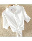 Nowych kobiet topy moda 2019 kobiety lata szyfonu bluzka Plus rozmiar krótki rękaw koszula na co dzień biały Ropa Mujer Blusas F