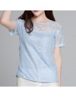 Jeseca nowy kobiety odzież bluzka szyfonowa z koronką szydełka kobiet koreański koszule damskie Blusas bluzki koszula białe bluz