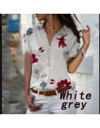 Kobiet topy bluzki 2019 jesień eleganckie z długim rękawem druku dekolt w serek szyfonowa bluzka damska odzież robocza koszule P