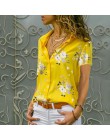 Kobiet topy bluzki 2019 jesień eleganckie z długim rękawem druku dekolt w serek szyfonowa bluzka damska odzież robocza koszule P