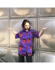 Lychee Harajuku Demon drukuj lato kobiety bluzka Punk Gothic Casual luźna koszula z krótkim rękawem topy kobiet